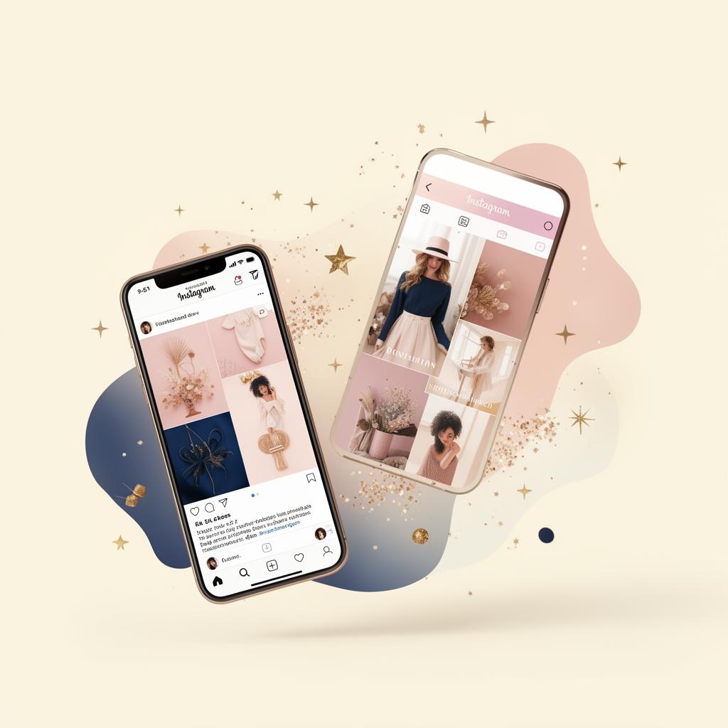 Mockups de Instagram con diseño aesthetic de Priara